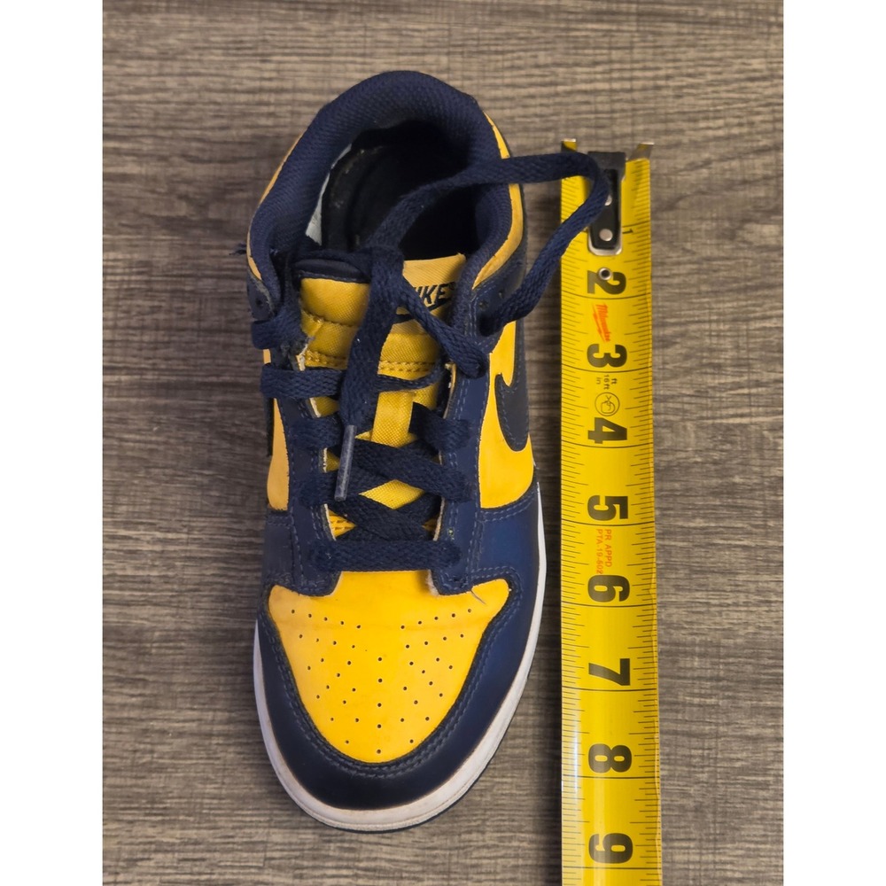 Nike Dunk Low Athletic Shoes Michigan Youth Size 1Y Blue Yellow - Picture 10 of 12